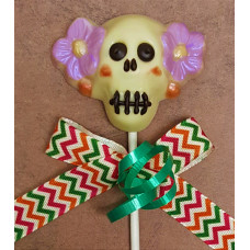 Skull CATRINA with Flowers on Ears lolly